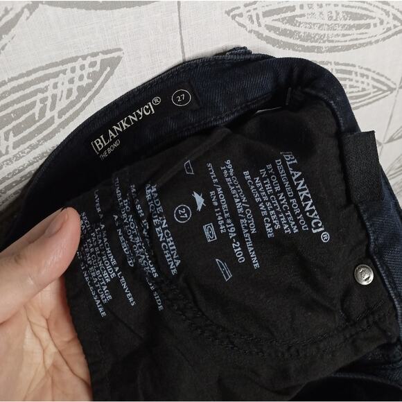 Blank NYC Jeans The Bond Ankle Slashed Raw Hem Dark Wash Revolve - Picture 5 of 7